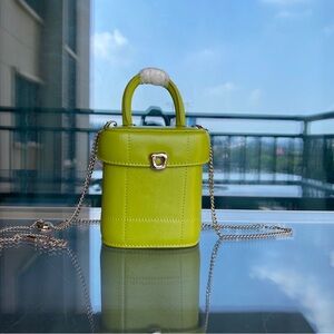 Songmont Lime Green Mini Top-Handle Crossbody Bag
